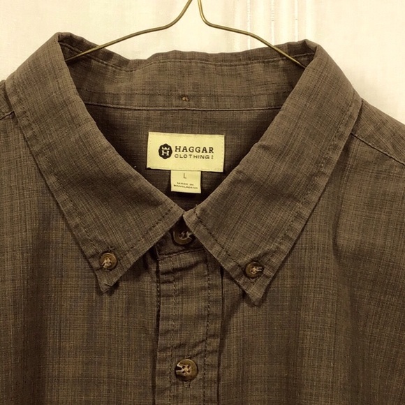 👑 HAGGER ‘Weekender’ Glen Plaid Oxford Long Sleeve - Picture 2 of 7